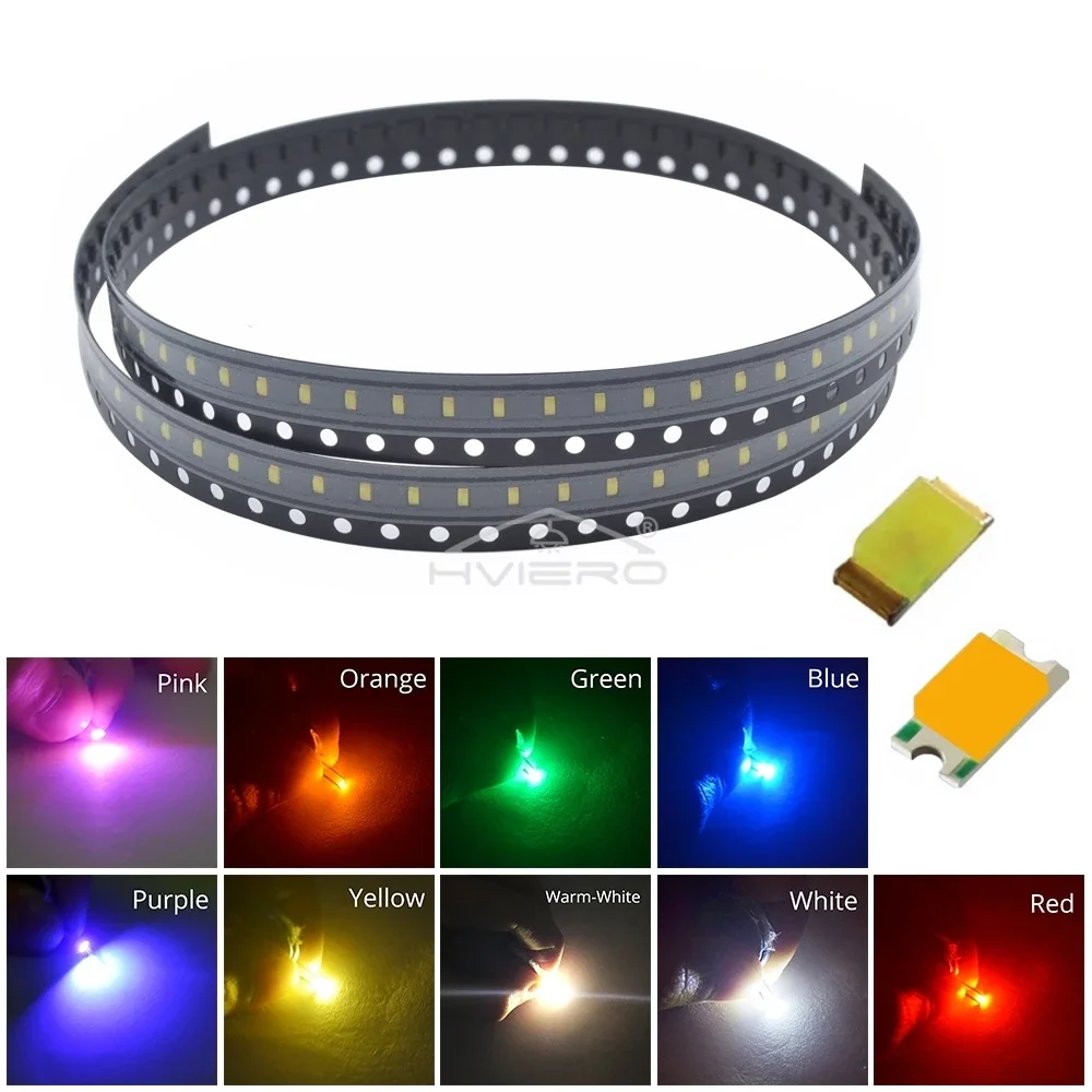 100Pcs 0603 SMD Red LED Chips Bright Yellow Green White Blue Orange RGB Light Emitting Diode Chip Party Decoration Lighting