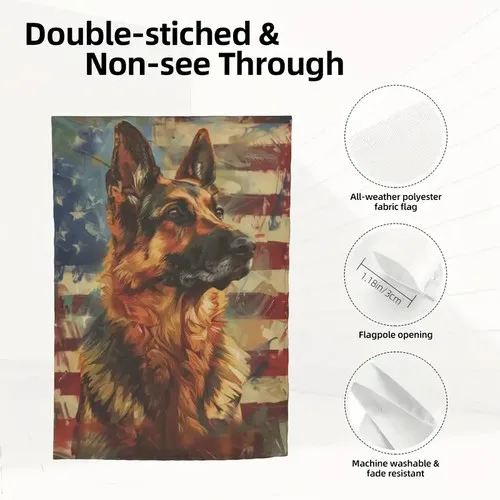 NEW German  Shepherd Dog PATRIOTIC 4TH OF JULY garden flag yard decor IIX WZZ yyi