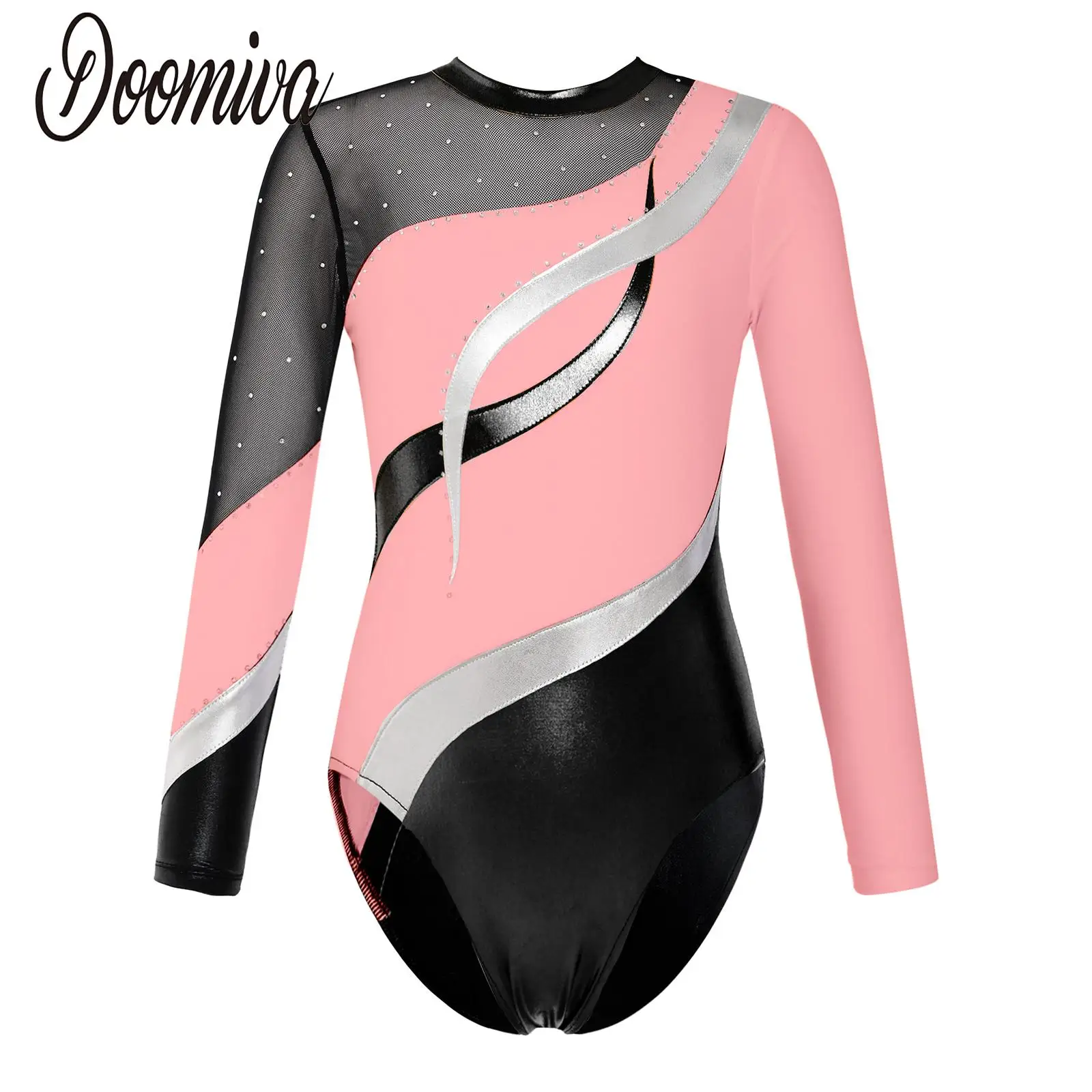 

Kids Girls Gymnastics Leotard Costume Set Bodysuit Shorts Outfit Figure Skating Leotards Dancewear Ballet Dance Rhythmic Dresses