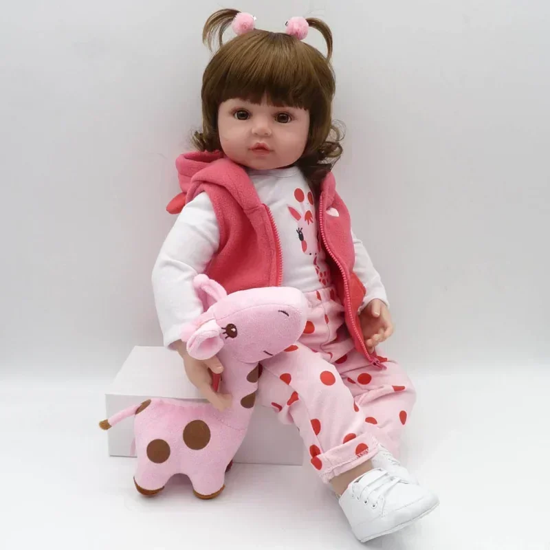 47cm / 60cm Reborn Dolls Soft Silicone Reborn Dolls Realistic Gifts for Girls Reborn Doll Kit Baby Simulation Pink