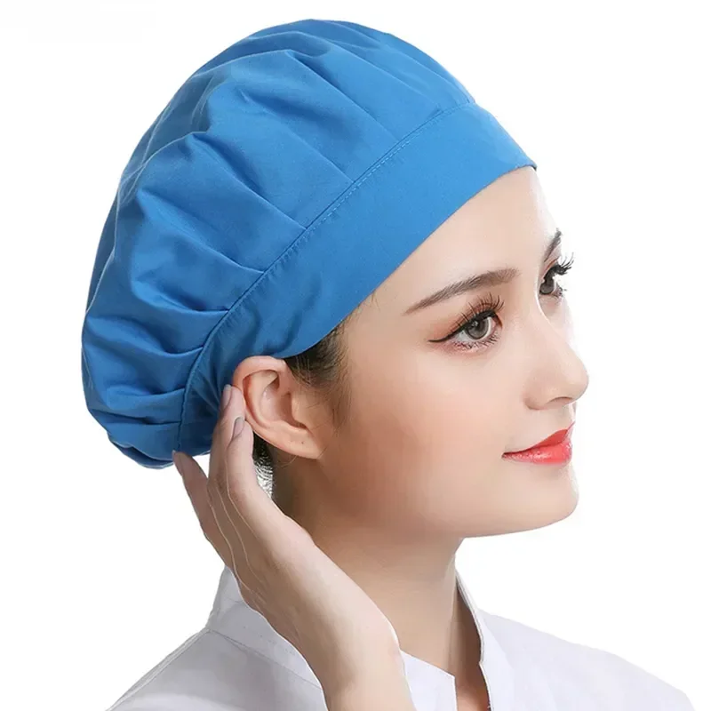 Full Anti-grease Wide-brimmed Kitchen Dust-proof Canteen Workshop Hat Cap Restaurant Fumes Chef Factory Work Cloth Hotel