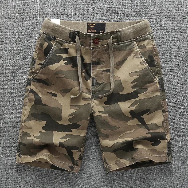 Men's Cargo Shorts 2024 Men Summer Short Pants Camouflage Navy Blue Green Straight Cut Casual Shorts For Men Knee Length Pants