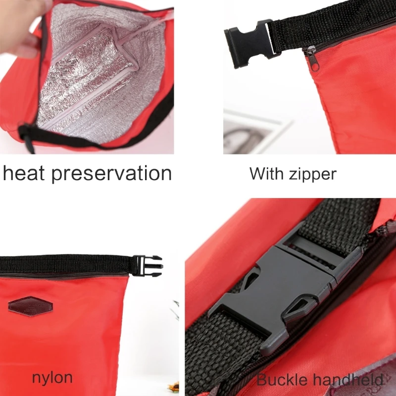 Multipurpose Insulated Lunch Bag Small Portable Cooling Bag for Meals Thermal Lunch Box with Zippered Container Bag