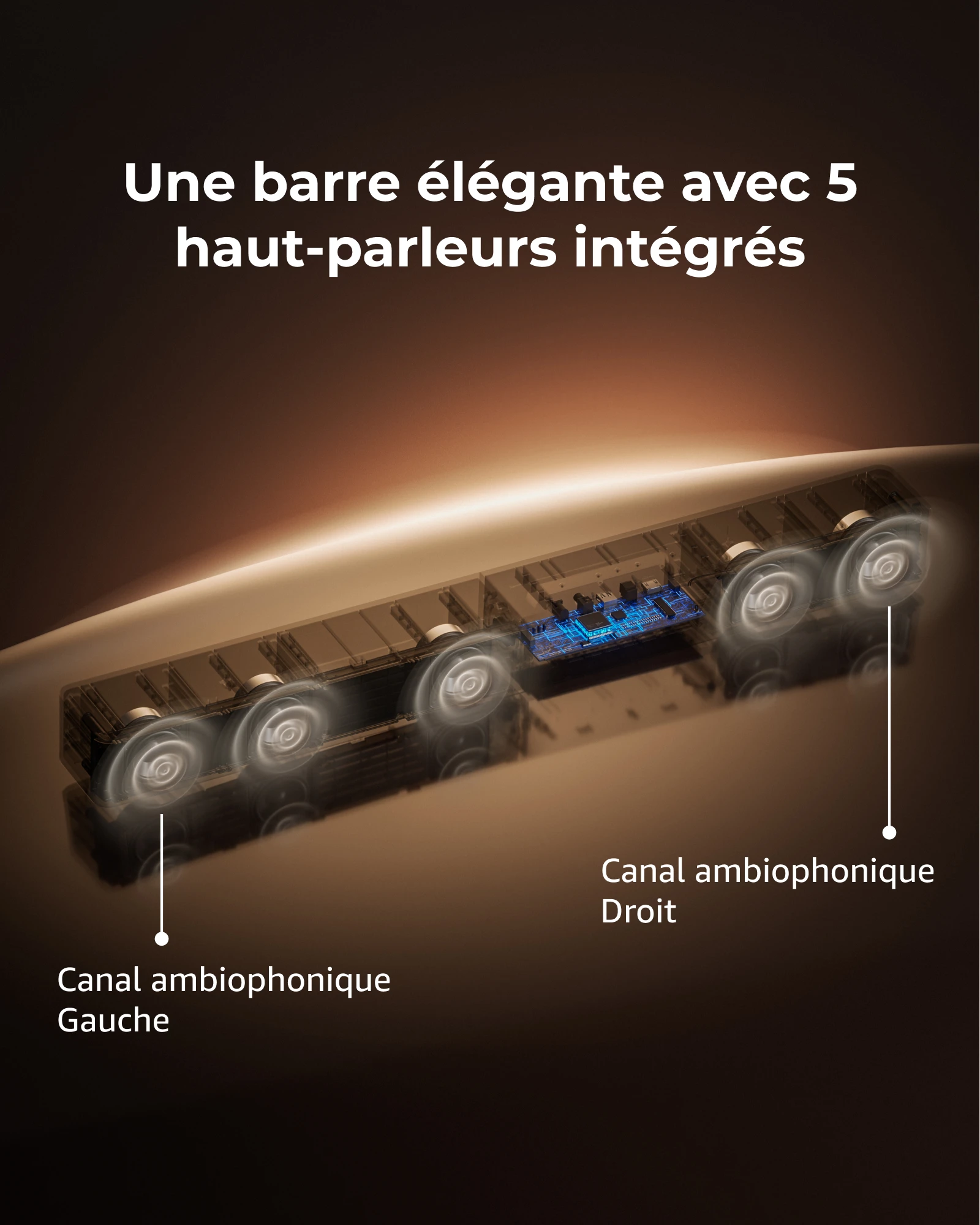 Image 5: Barre de son ULTIMEA 340W 5.1 avec Dolby Atmos, système de son Surround avec caisson de basses filaire de 5,25 pouces, contrôle intelligent d'application Home cinéma