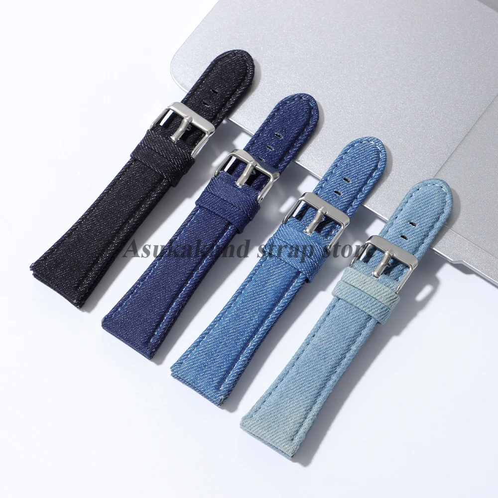 High Quality Denim Fabric Nylon Watchband 22mm 24mm for Omega for Panerai Watch Strap Men's for Seiko Watch Bracelet Accessories