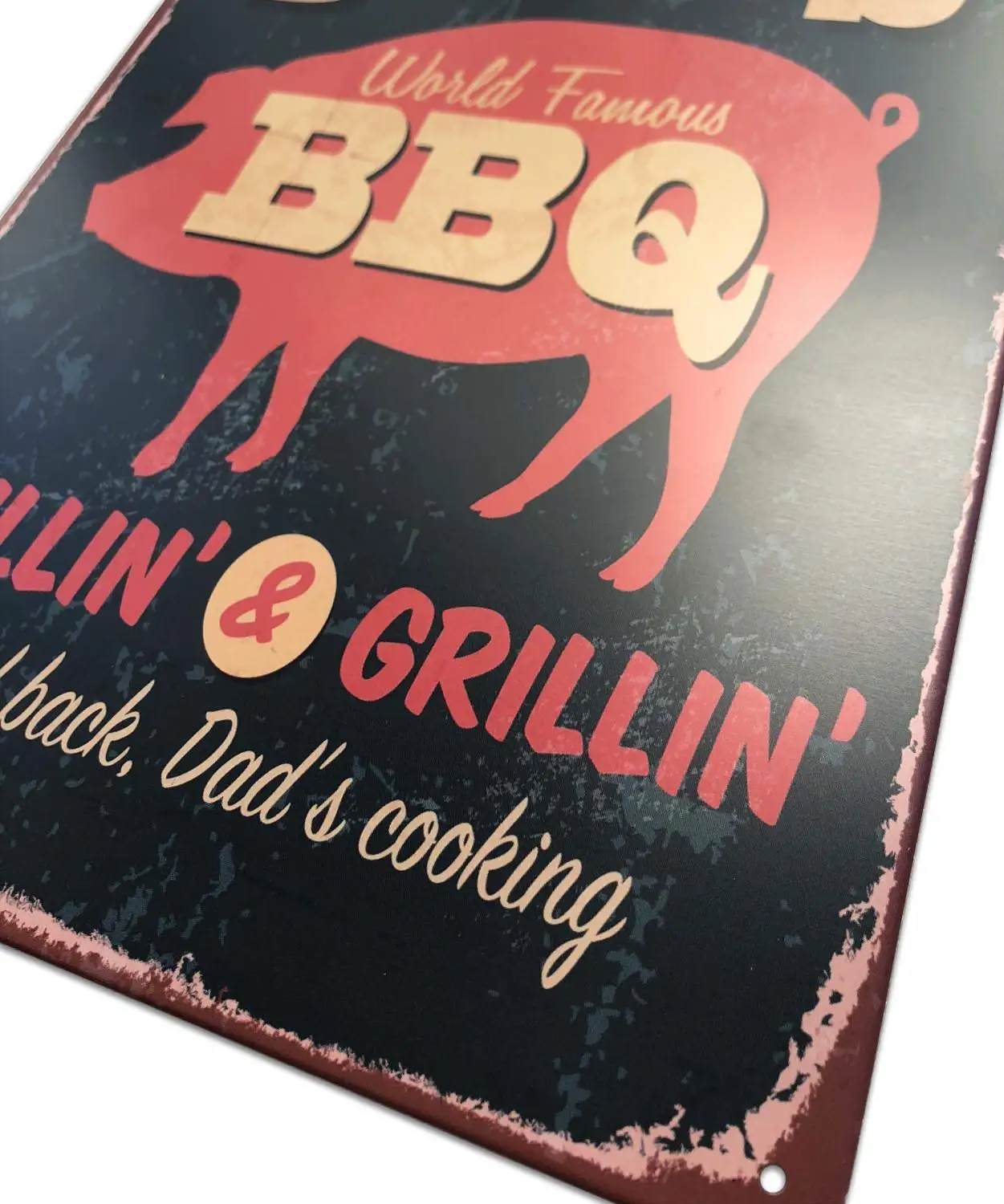 Dad's BBQ Metal Signs Bar Pub Diner Barbeque Sign Vintage Poster Home Wall Decor Man Cave 12 x 8 Inch (Dad's BBQ)