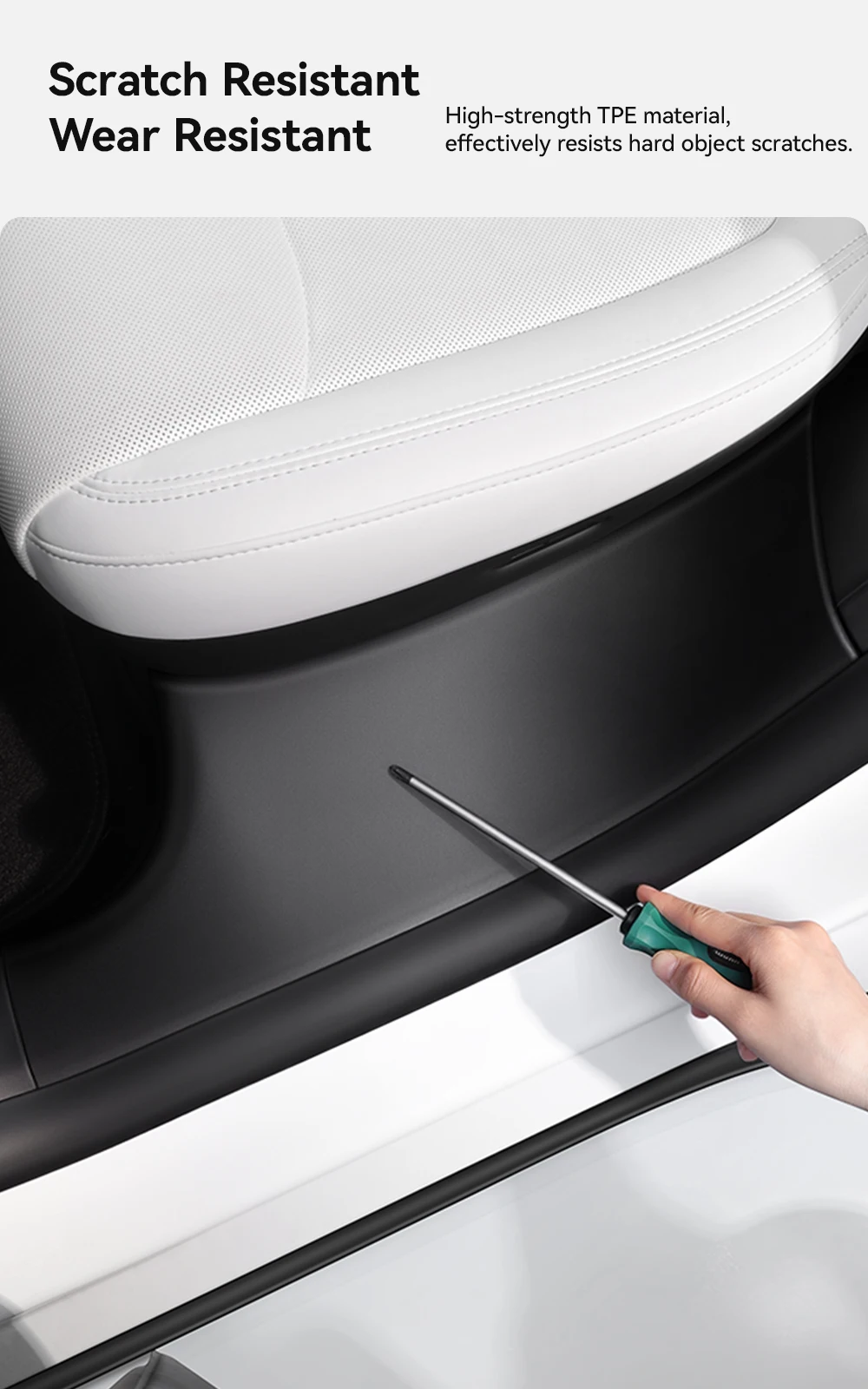 YZ für Tesla Model Y Highland Juniper 2021–2025, hintere Einstiegsleiste, Schutzleiste, Sitz, Anti-Kick-Pad, Eckenschutz, Zubehör – Detail 11