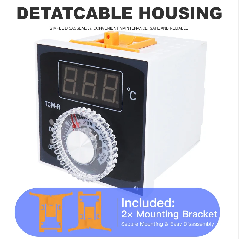 TCL-R TCM-R Knob Type Digital Thermostat AC220V K PT100 Single Input Relay Output Temperature Controller 0-400℃ 0-600℃ for Oven - Image 5