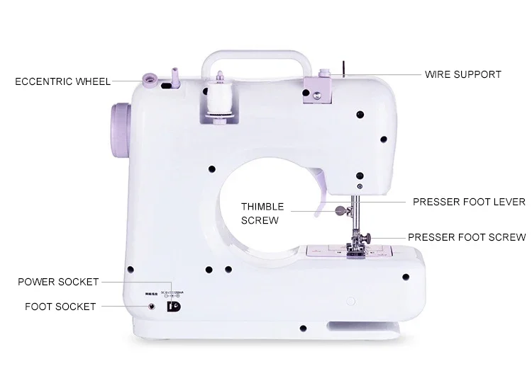 Lower Price High Quality Mini Household Cloth Sewing Machine With Button Hole Sewing