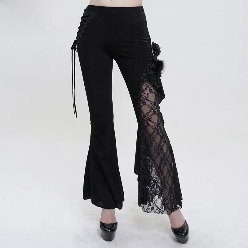 EVA LADY Gothic Style Asymmetric Dark Pattern Flared Pants Vintage Fashion Bottoming Trousers Long Leggings Polyester Nylon S... — купить у AliExpress WW