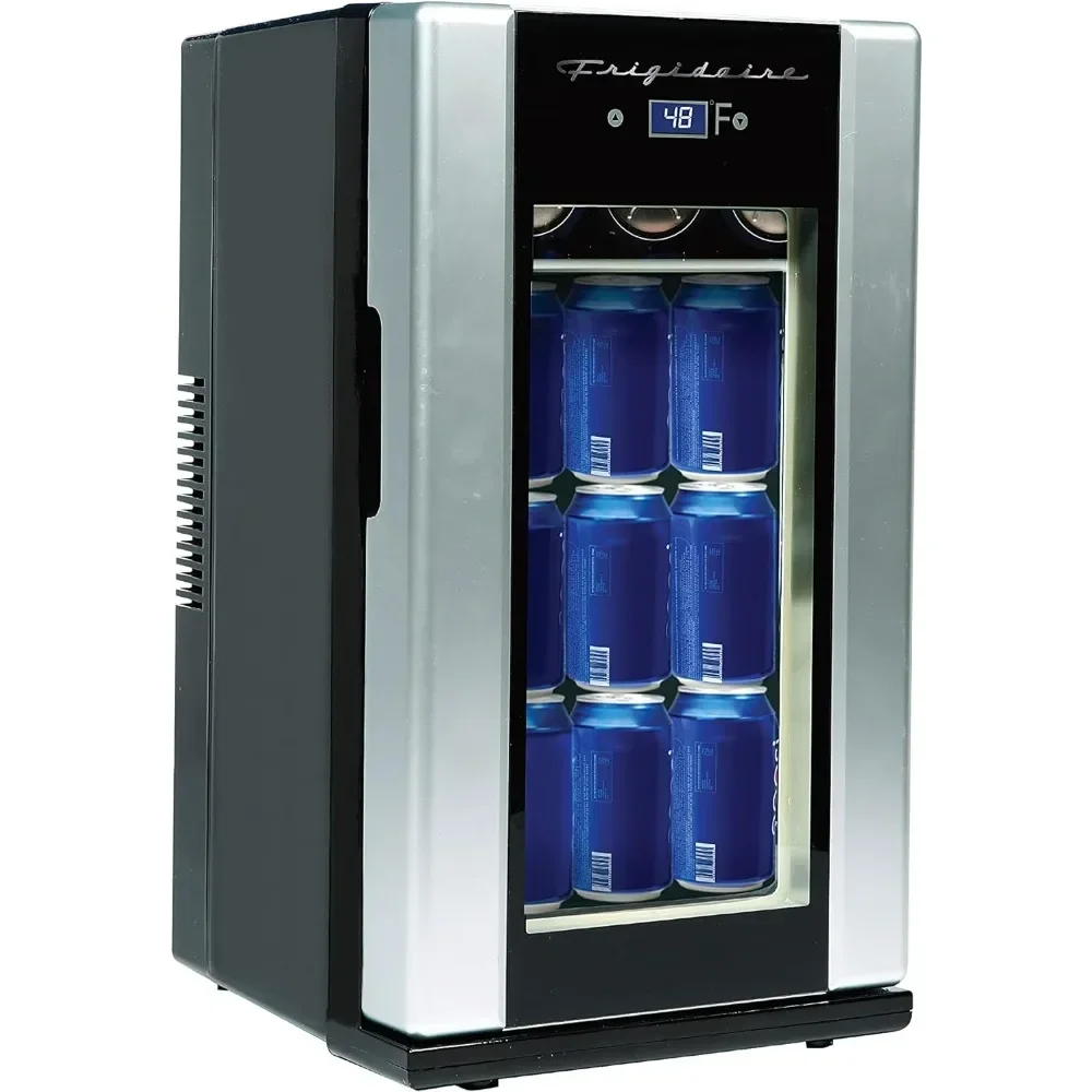 

%a 18 Can OR 4 Wine Bottle Retro Beverage Fridge, Temperature Control, Thermoelectric, FreonFree