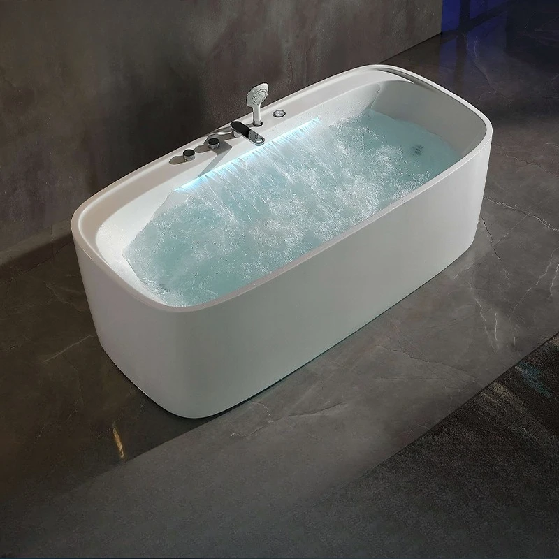 Seamless One-Piece Acrylic Massage Bathtub, Jetted Spa for Small Home Hotel, 1-Piece Design, Compact Size, Durable and Stylish