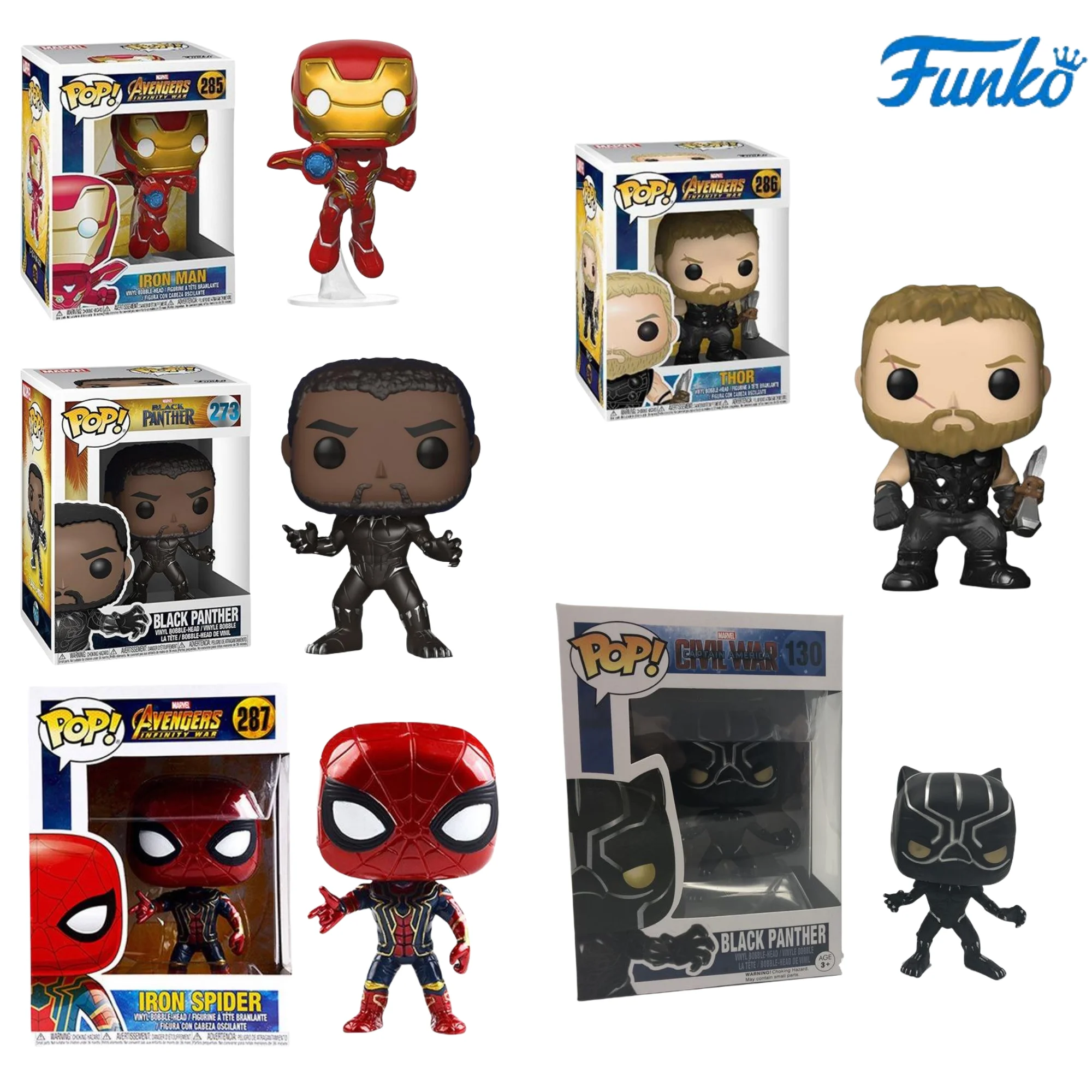 Funko Pop The Avengers Action Figures Iron Man Thor Captain America Vinyl Figurine Collect Decoration Model Toy Children'S Gift