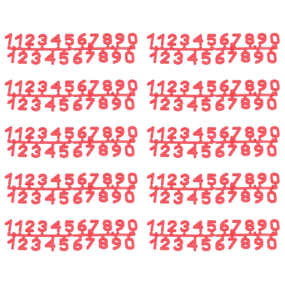10Sets Disassemble Plastic Number Tag Clear Numbering Plastic Number Sign Set Waterproof Anti-Wear Number Marking Board Room
