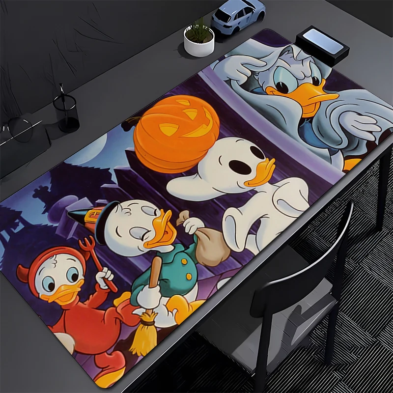 Mauspad, groß, XXL, Gamer-Gaming-Zubehör, Geschwindigkeitstastatur, Gummi, Rastkante, Schreibtischunterlage, Büro, Laptop, D-Donalds Duck-Mauspad