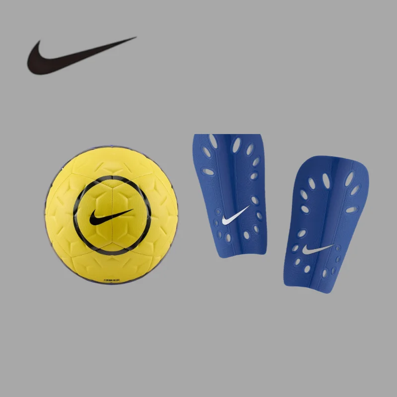 Paquete Nike All Tier Applicable No.5, Balón Estándar No.5 y Espinilleras Talla M para Todos los Jugadores IH7531-710+SP0040-419