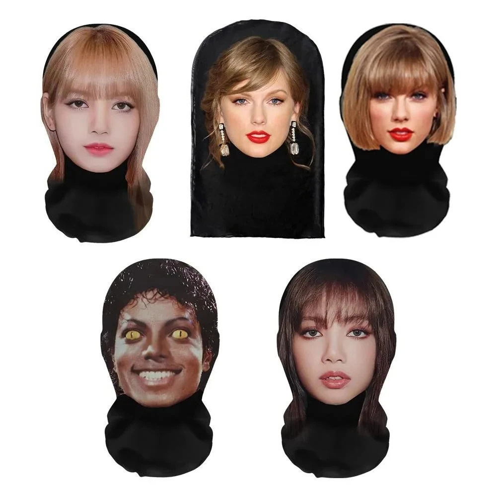 Masque intégral unisexe imprimé en 3D, en maille élastique, respirant, pour cosplay, accessoire de fête, simulation de cagoule