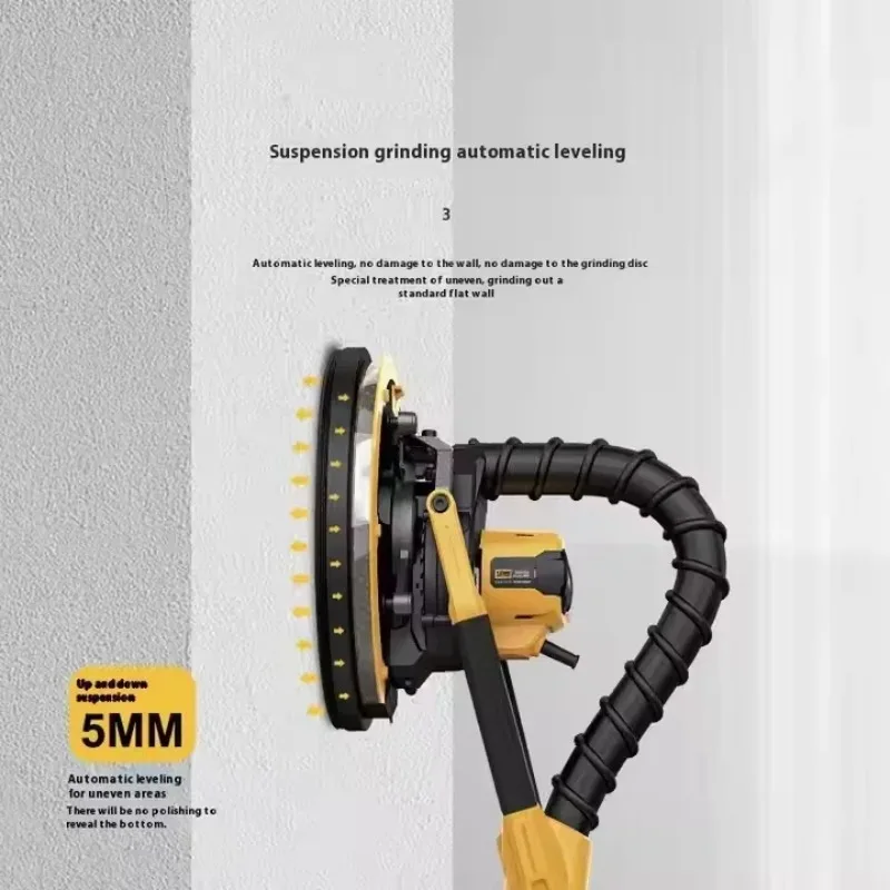 

Brushless Electric Wall Polisher with Double Light Long Pole 220V Sandpaper Grinder Sander with Putty for Home Improvement