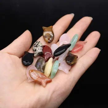 隨機顏色 2 件裝天然石吊墜,可愛動物魚形水晶飾品,適用於珠寶製作 DIY 項鍊耳環配件 8 最佳銷售 寶石飾品 - №2
