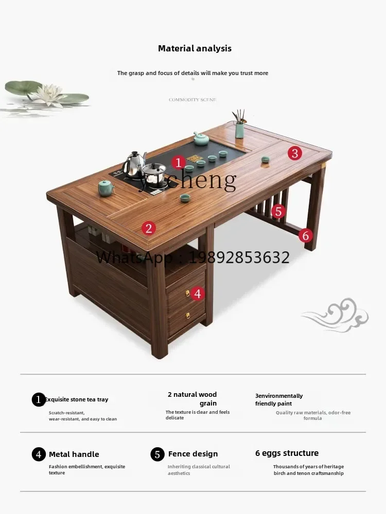 XLL  solid wood chair combination coffee table tea set integrated living room kung fu drinking tea table