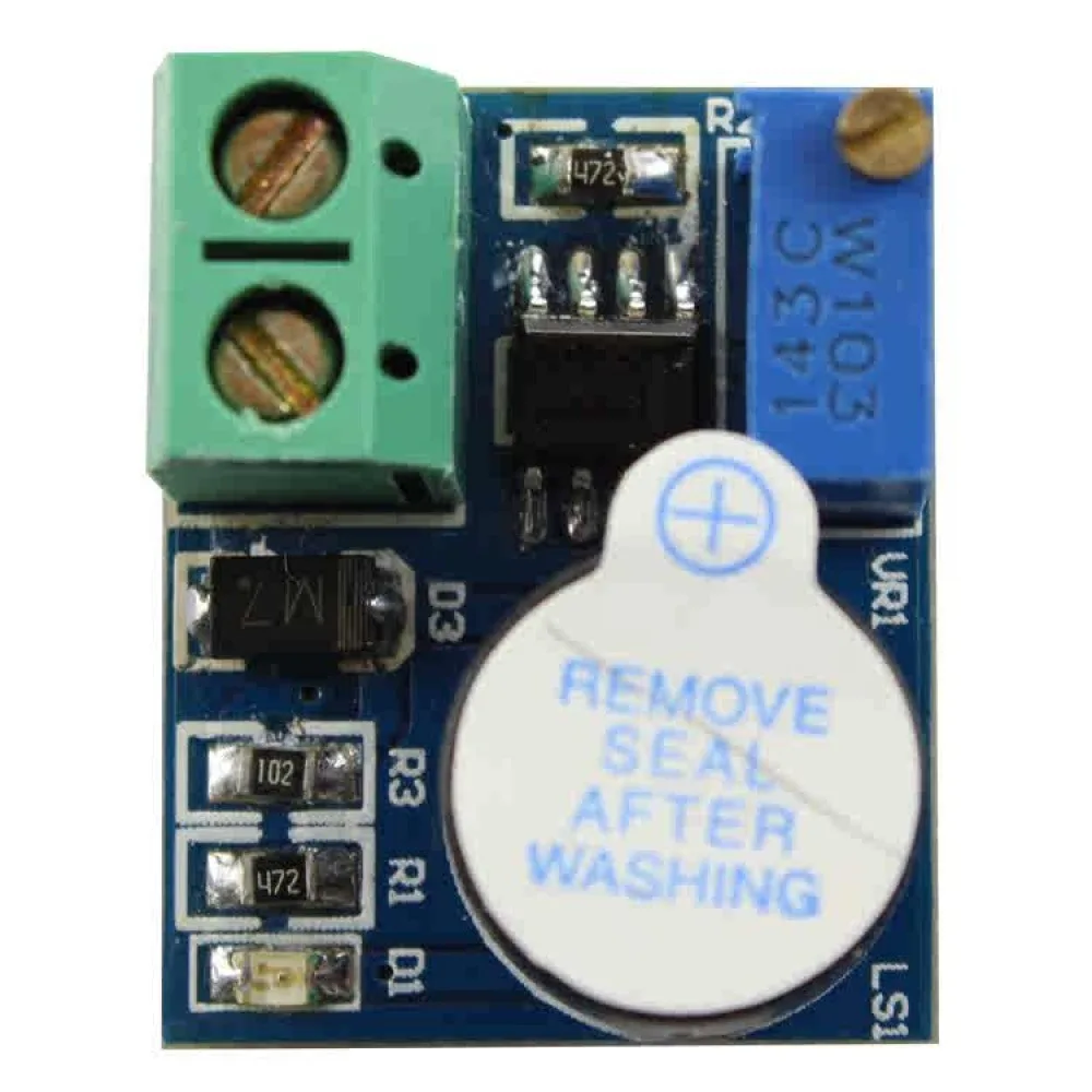 9V 12V Battery Protection Module Low Voltage and Undervoltage Alarm Buzzer Module with Reverse Wiring Protection and Alarm Light