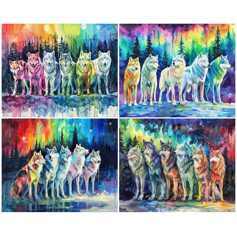 

CHENISTORY Painting By Numbers Wolf Animal Drawing On Canvas HandPainted Paintings Gift DIY Pictures By Number Kits Home Decor