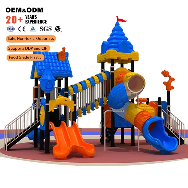 Castle Tower Slide Outdoor Playground For Kids