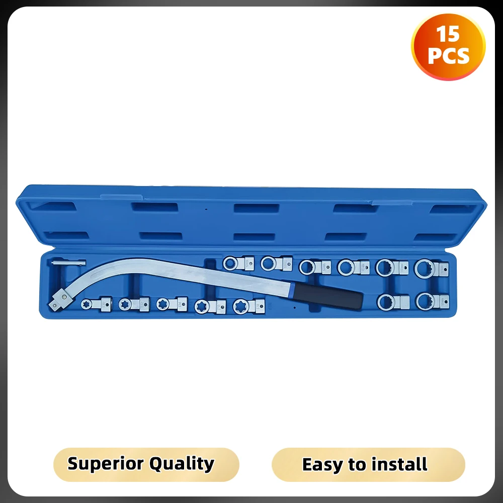 Podofo 15pcs Verwisselbare Riem Spanner Wrench Set 12-19mm Extra Distributieriem Kit E10 E12 E14 E16 E18 Auto Reparatie Tool - afbeelding 1