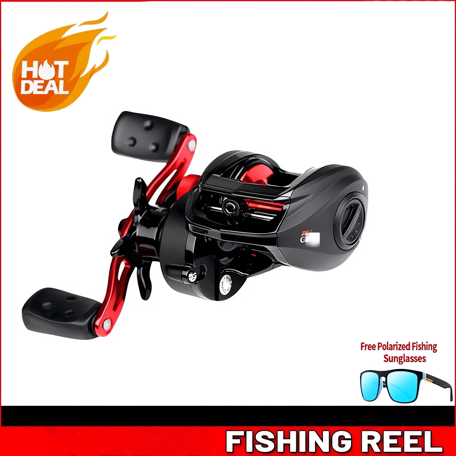 Black MAX3 Baitcasting Fishing Reel 5BB 6.4:1 Max Drag 8kg Magnetic Regulating System Saltwater Freshwater Fishing Reel