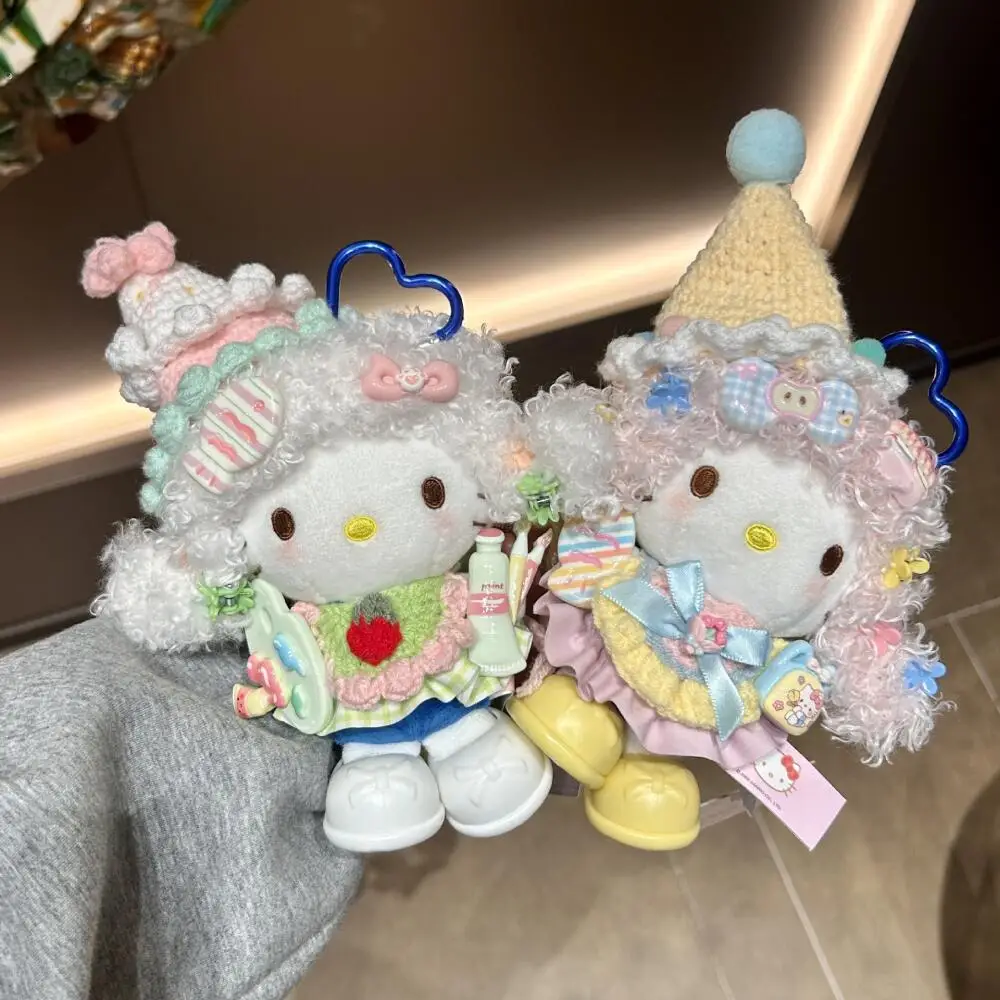 

Серия украшений Sanrio Curling Decoration: мягкая плюшевая кукла Hello Kitty с наполнителем, брелок для ключей, подвеска для рюкзака, подарок на день рождения для девочки