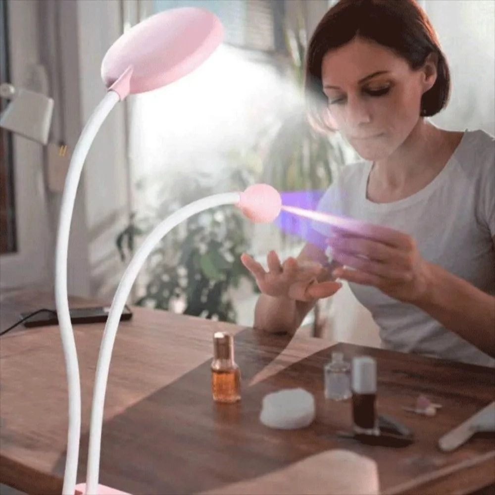Lámpara de mesa LED de doble cabezal, lámpara con Clip USB, luz nocturna, lámpara violeta curable UV, lámpara de reparación de teléfono móvil portátil Flexible