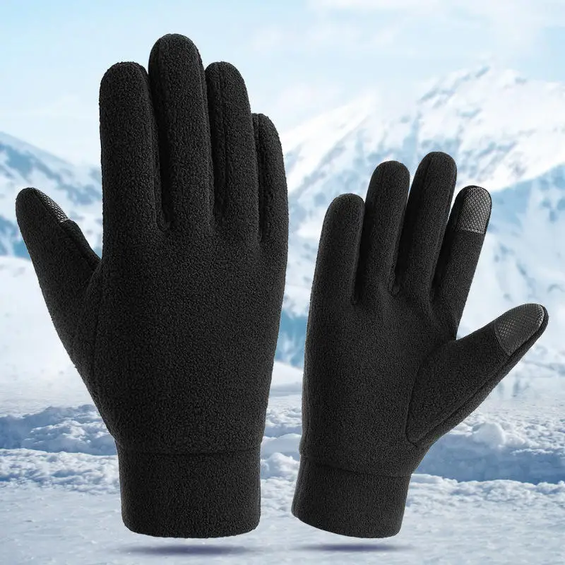 

1Pair Sports Gloves Winter Warm Full Fingers Waterproof Cycling Outdoor Running Motorcycle Ski Touch Screen Polar Fleece Gloves