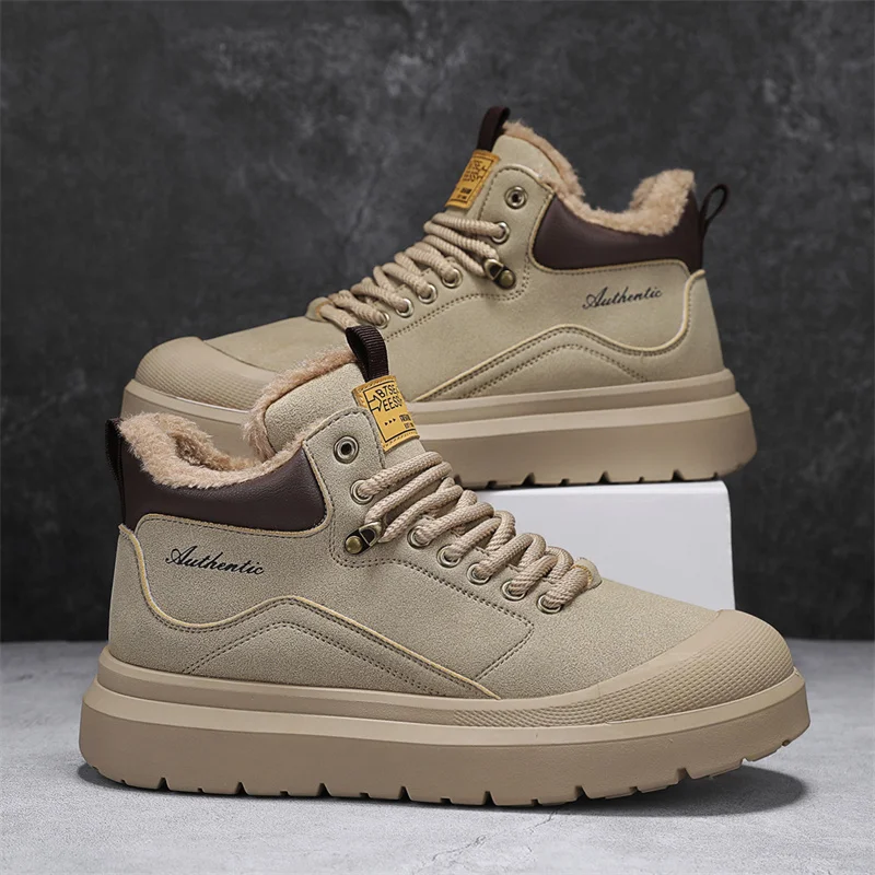 

New Winter Boots for Men Add Velvet Men's Sneakers Ankle Boots Soft and Comfortable Sports and Leisure Wear-resistant Non-Slip