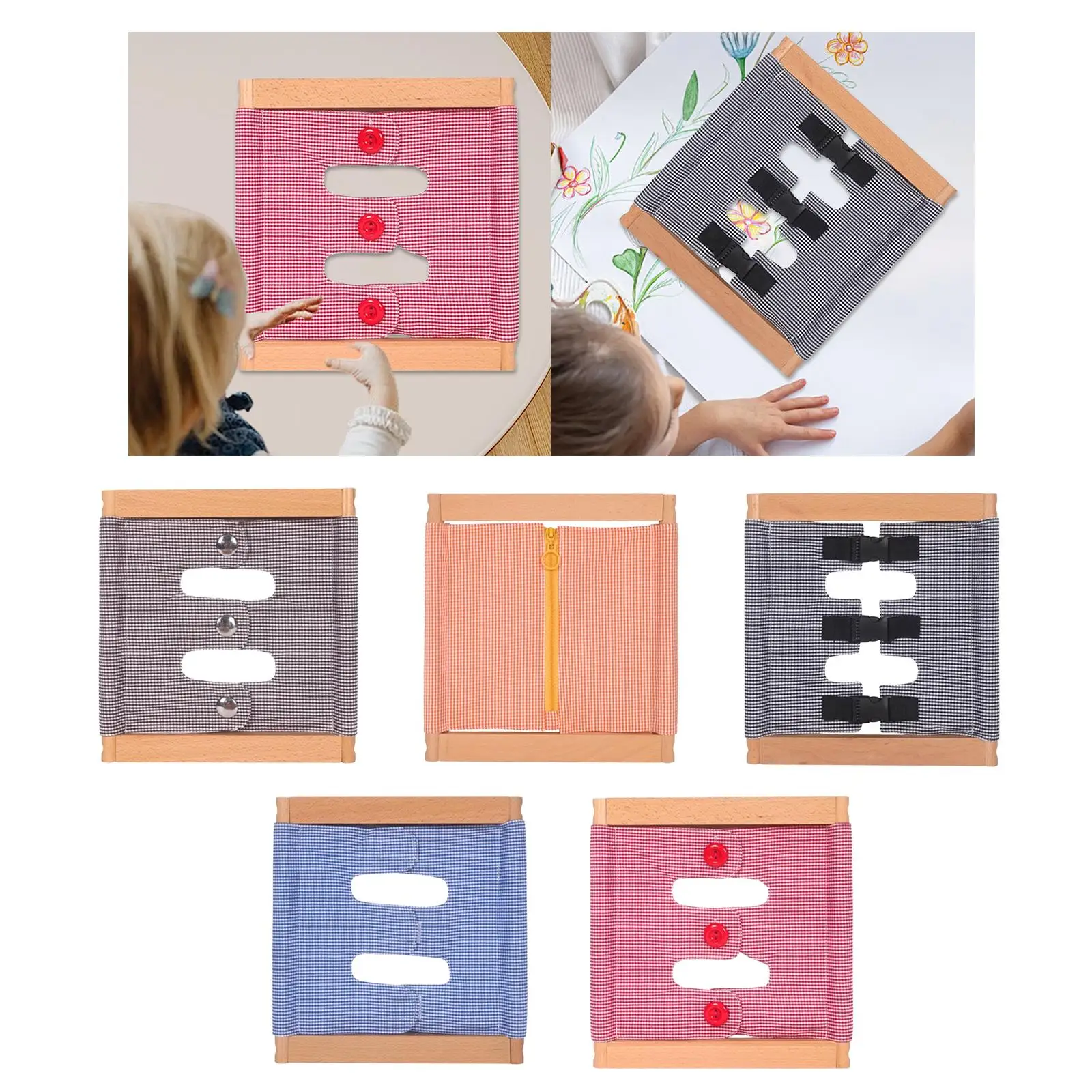 

Dressing Board Toy Early Learning Toy Zip Button Snap Buckle Learn to Dress Fine