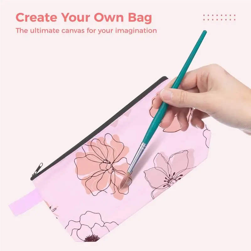 30PCS Canvas Makeup Bag Zippered Clutch Bags Travel Toiletry Bags Student Stationery Pencil Cases Multifunctional Zipper Pouches