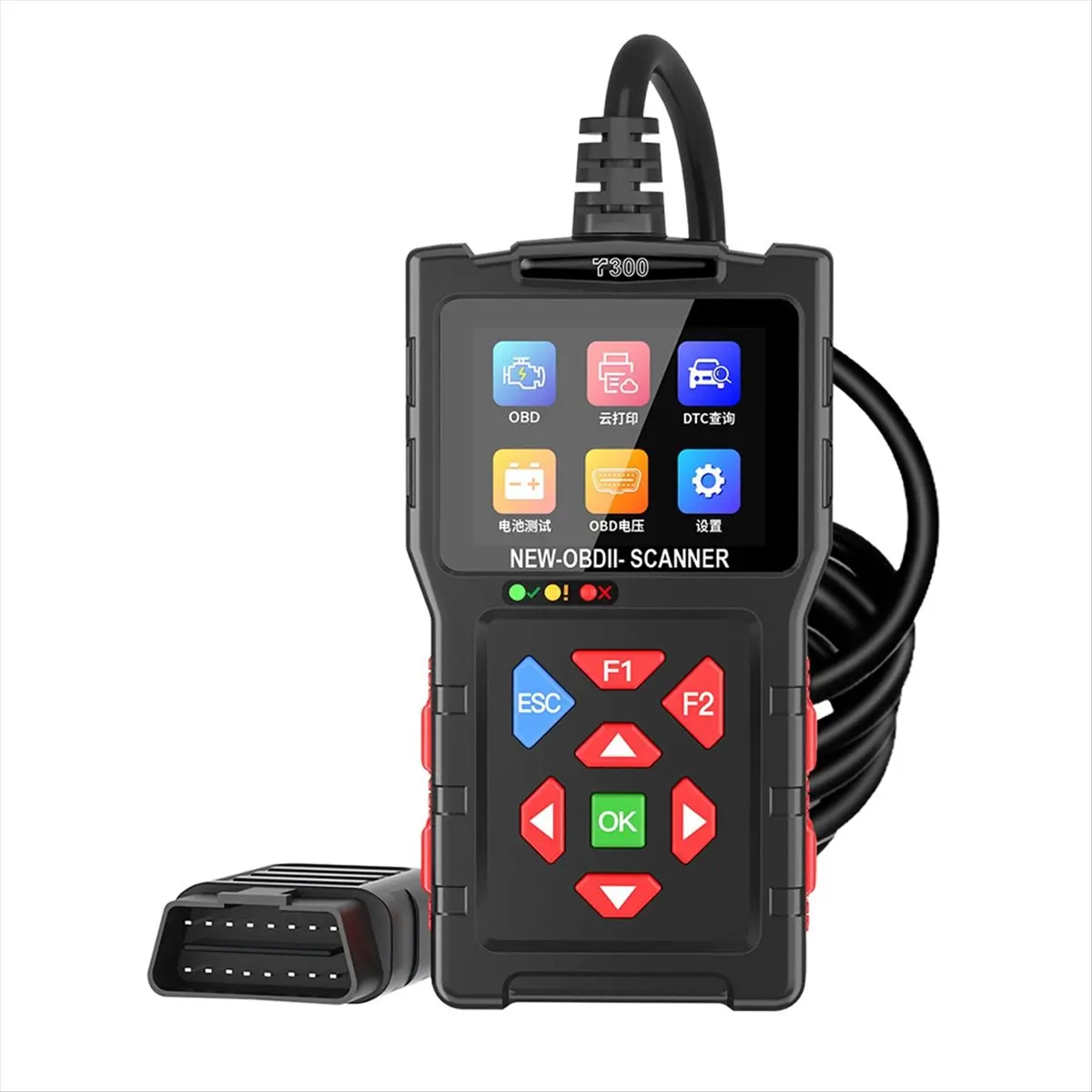ABQE T300 Check Engine Code Reader for Cars and Trucks, Car Battery Tester, OBD2 Scanner Diagnostic Tool,Car Fault Scanner