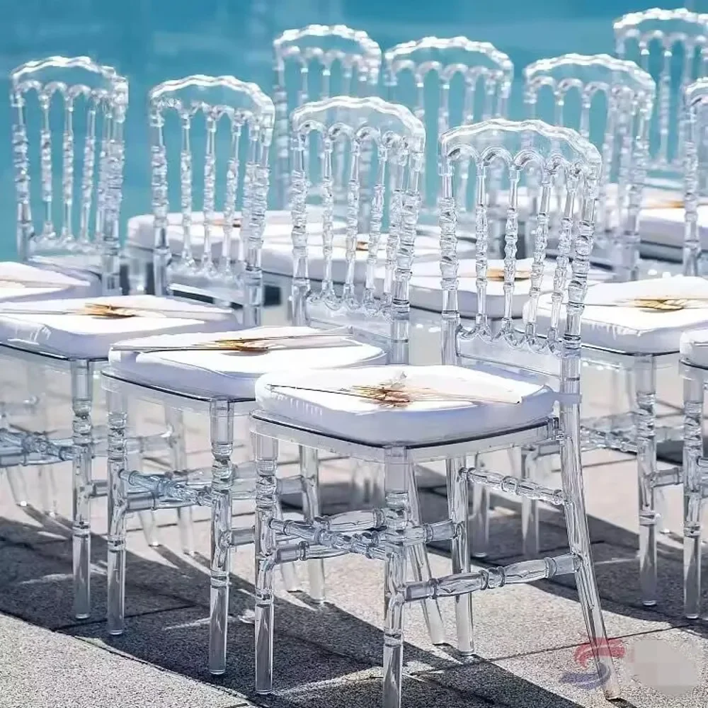 

Clear Bamboo For Wedding Acrylic Chair Banquet Crystal Seat Family Hotel Dining Room chair Decoration