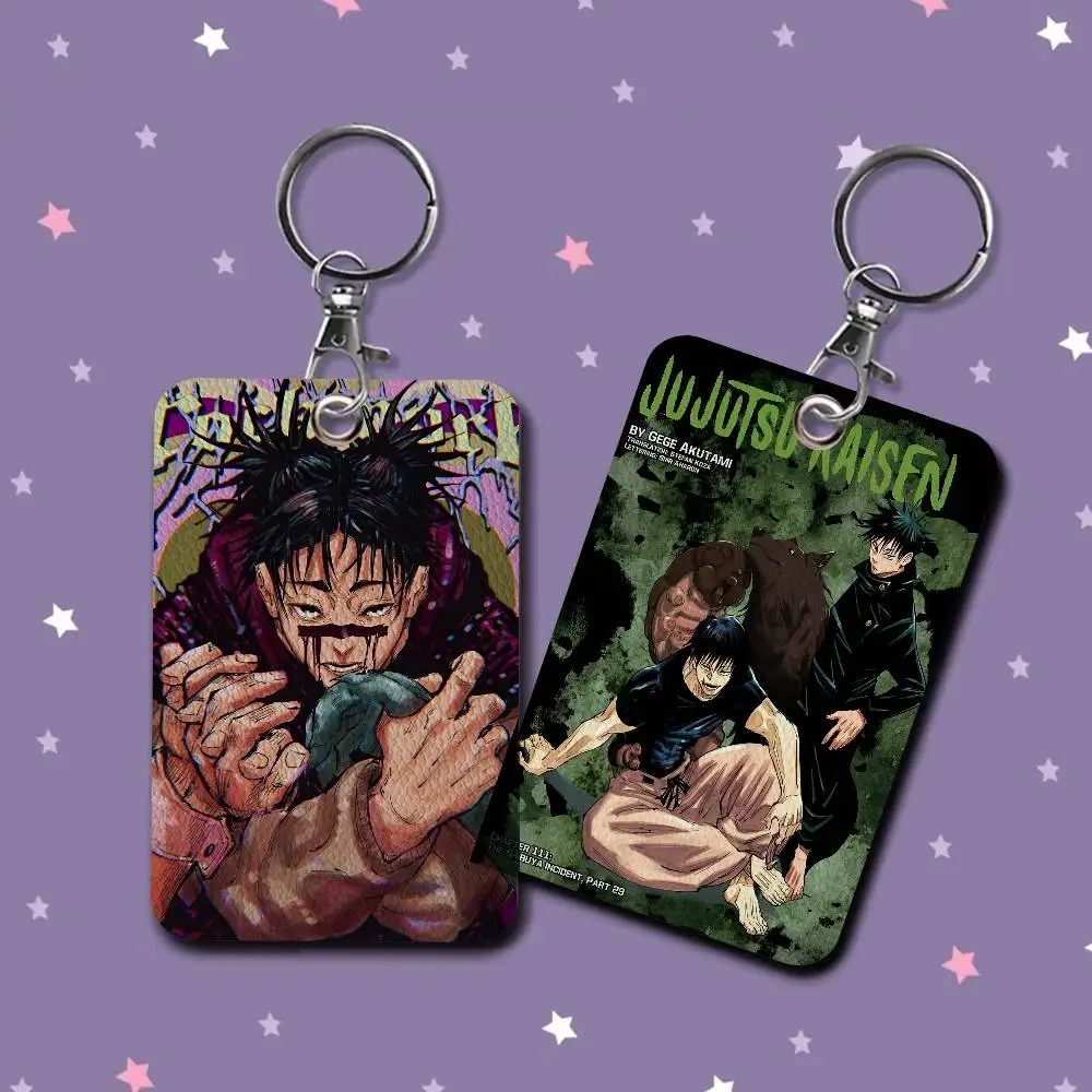 Jujutsu Kaisen Fushiguro Toji حاملي بطاقات بطاقة هوية الطالب الغطاء الواقي حالات بطاقات الوصول إلى الحرم الجامعي للطلاب مفتاح سلسلة #5
