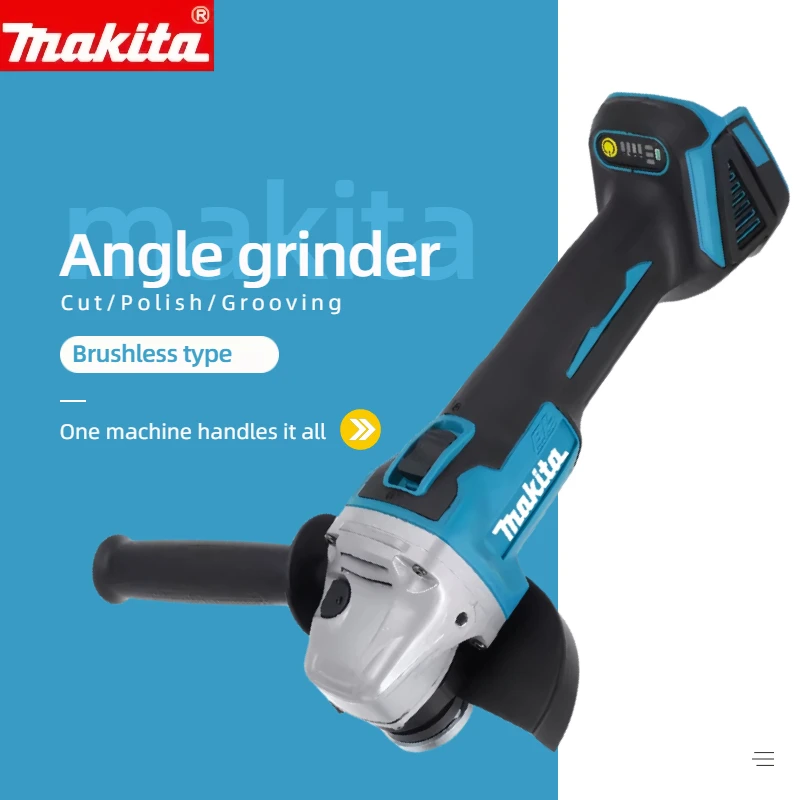 

Аккумуляторная угловая шлифмашина Makita DGA504 18В 6.0Ач 125мм, бесщеточная, литий-ионная, многофункциональная, универсальная