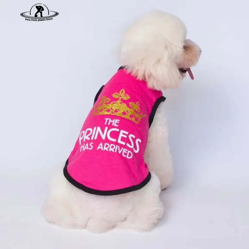 Crown Princess Letter Printed Pet Dog Hoodie Cotton Dog Clothes for Small Dogs Winter Dog Sweatshirt for French Bulldog Jacket