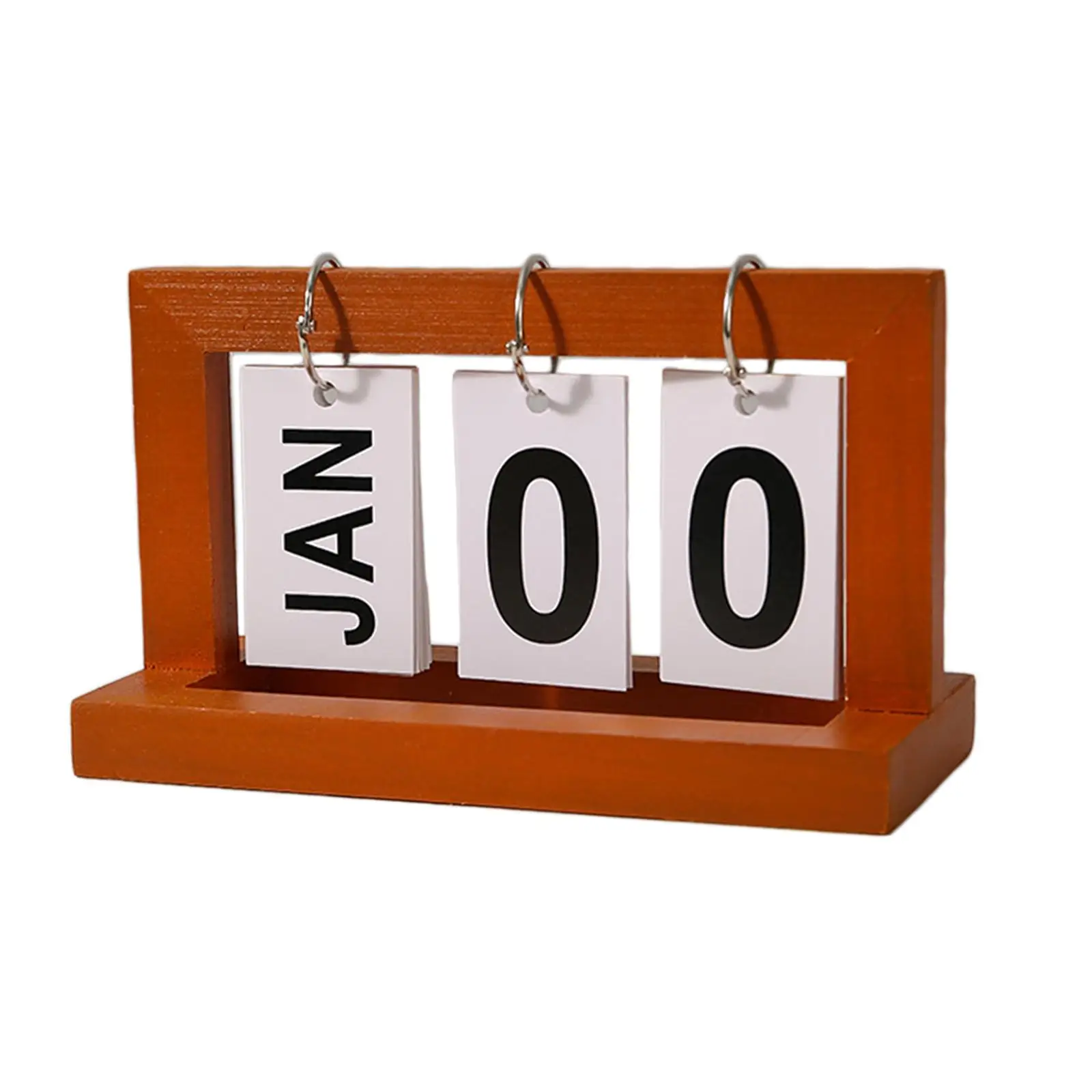 Desk Calendar, Desktop Decoration Calendar,Artwork,Retro Desktop Calendar, Wooden Perpetual Calendar