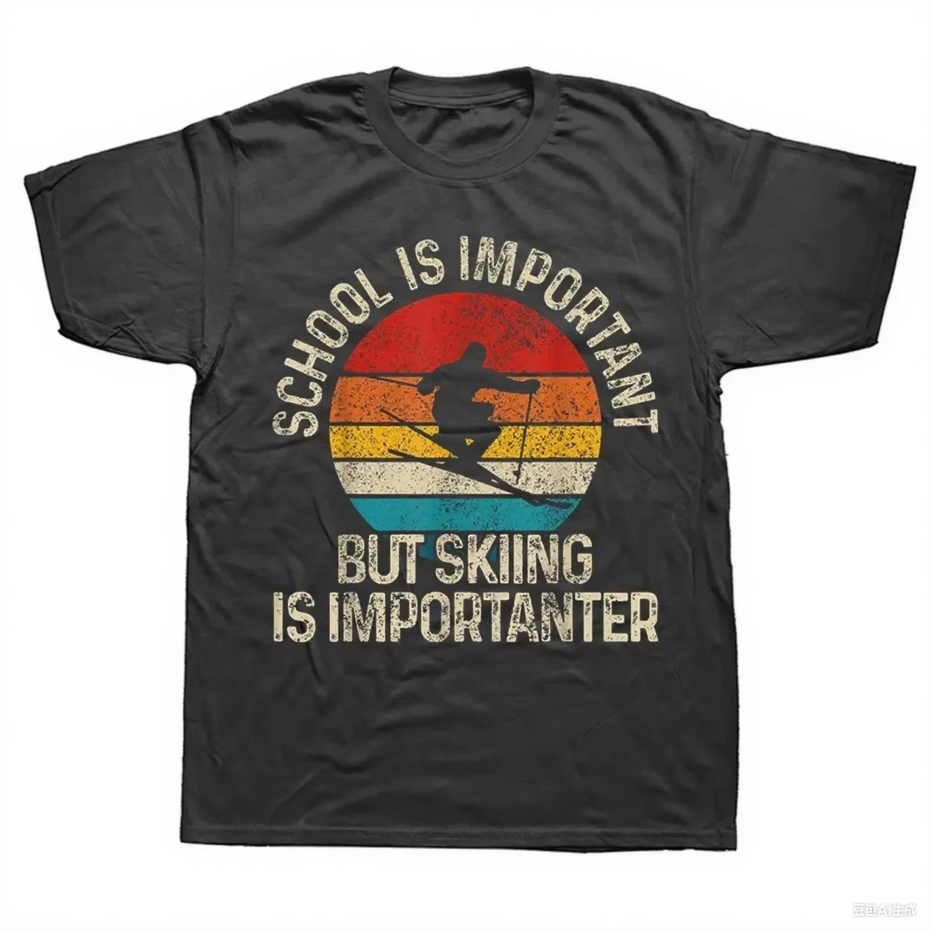 Es interesante que sé esquiar como un anciano en una camiseta Un esquí acuático Un snowboarder Un hombre y una mujer en mangas cortas