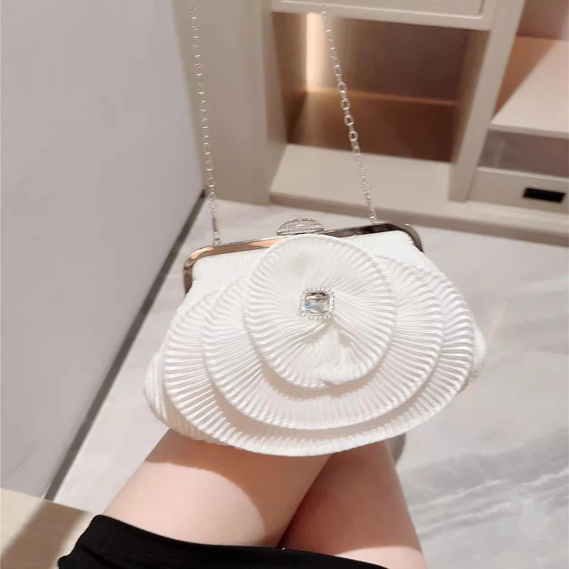 New Design Ladies Small Handbag Prom Clutch White Fairy Evening Bags Wedding Party Purse Chain Shoulder Bag Crossbody For Women