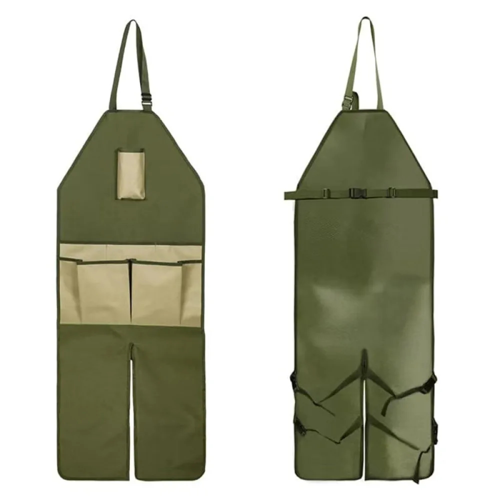Adjustable Garden Protective Leg Apron Oxford Cloth Multi Functional Tool Pouch For Outdoor Weeding And Gardening