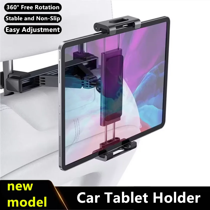 

360° Free Rotation Rear seat Car Tablet Holder Stable Support, Easy Adjustment Suitable for 4.7-12.9 inches device Accessories