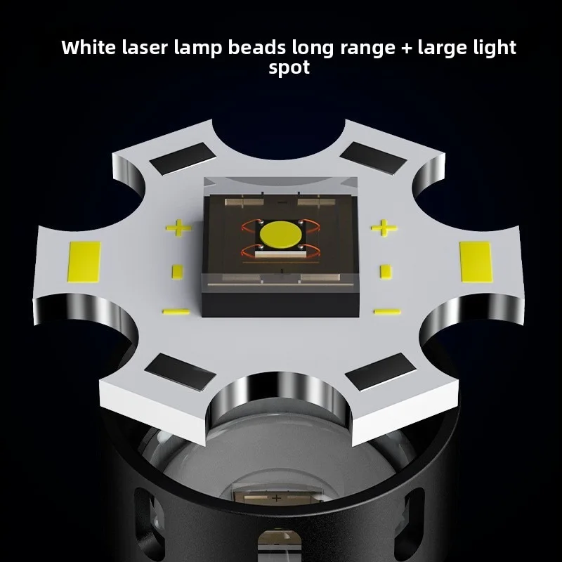 High-Power White Laser Flashlight - Super Bright Laser Cannon, Rechargeable, Long-Lasting for Emergency, Home, Camping & Hiking