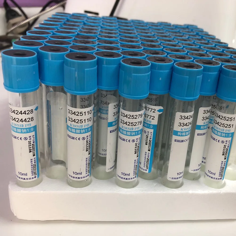 Tubos de recolección de sangre al vacío desechables, tubo de recolección de sangre con tapa parcial, presión negativa, 100 piezas