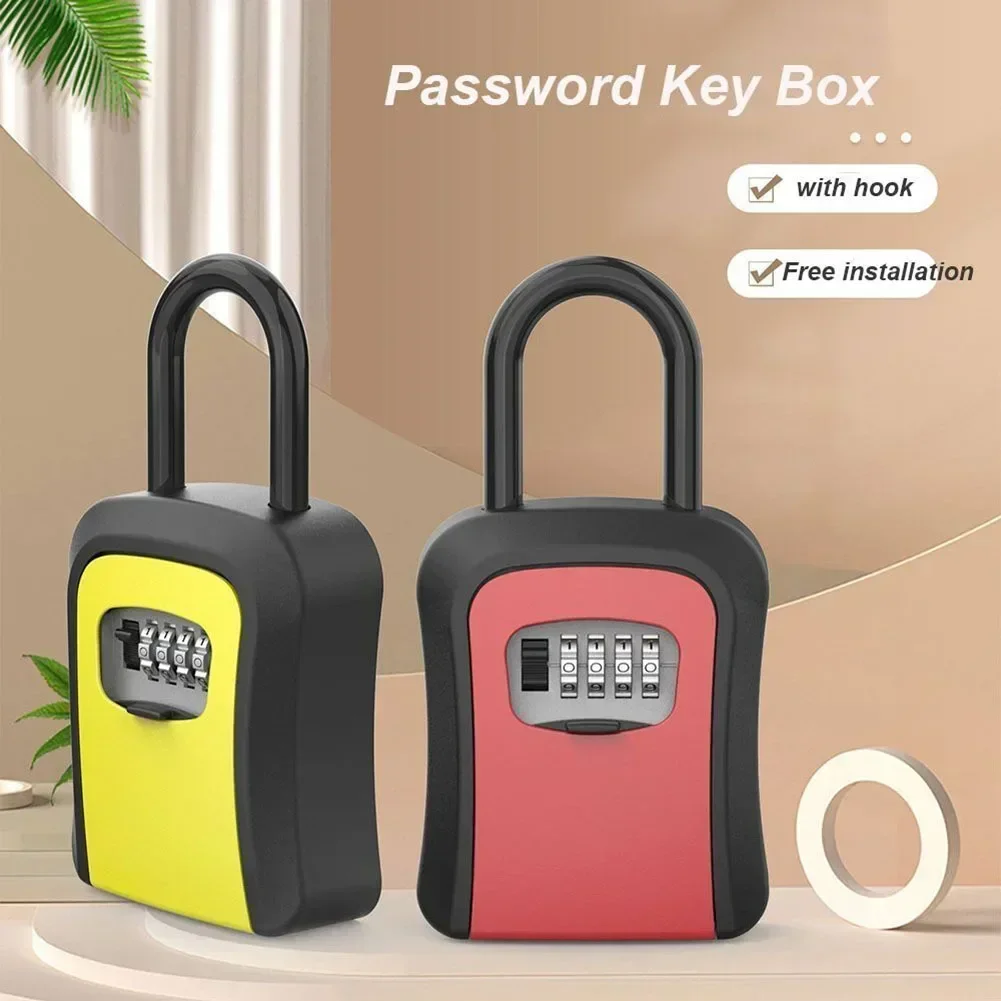Combination Lock Wall-mounted Key Storage Box Weatherproof Aluminum Alloy Safe for Secure Spare Key Management