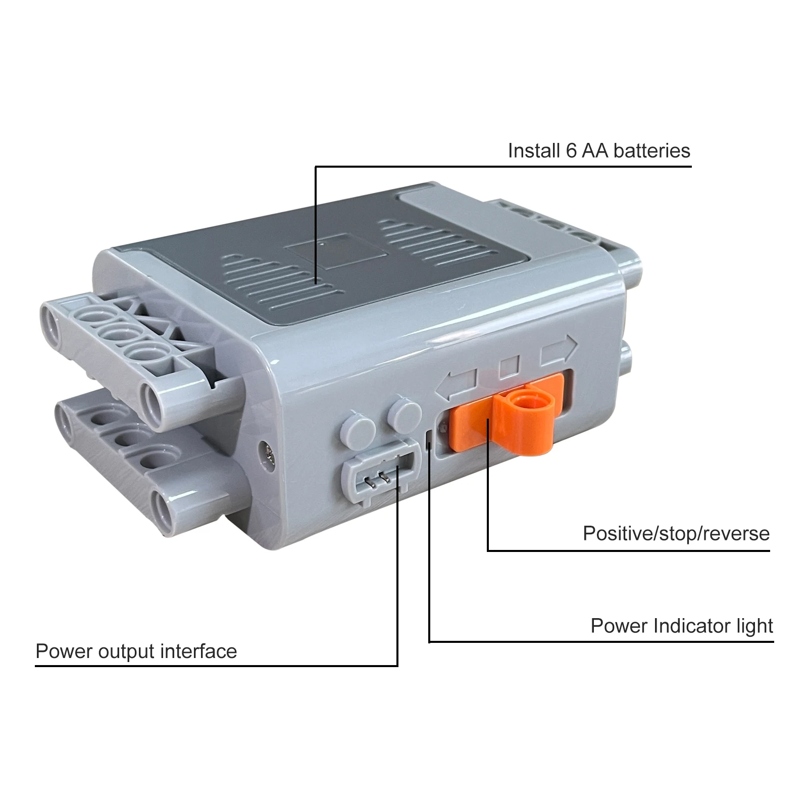 Kit de función de potencia de Motor de ladrillo MOS, 11 Uds., con piezas técnicas, incluye caja de batería AA, receptor remoto de Control de velocidad de 2,4g, motores 5x