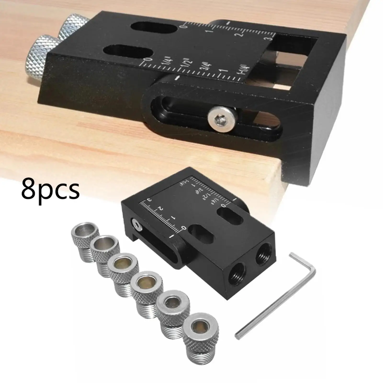 15 Degree Pocket Hole Jig Kit Oblique Drill Woodworking Locator Puncher DIY